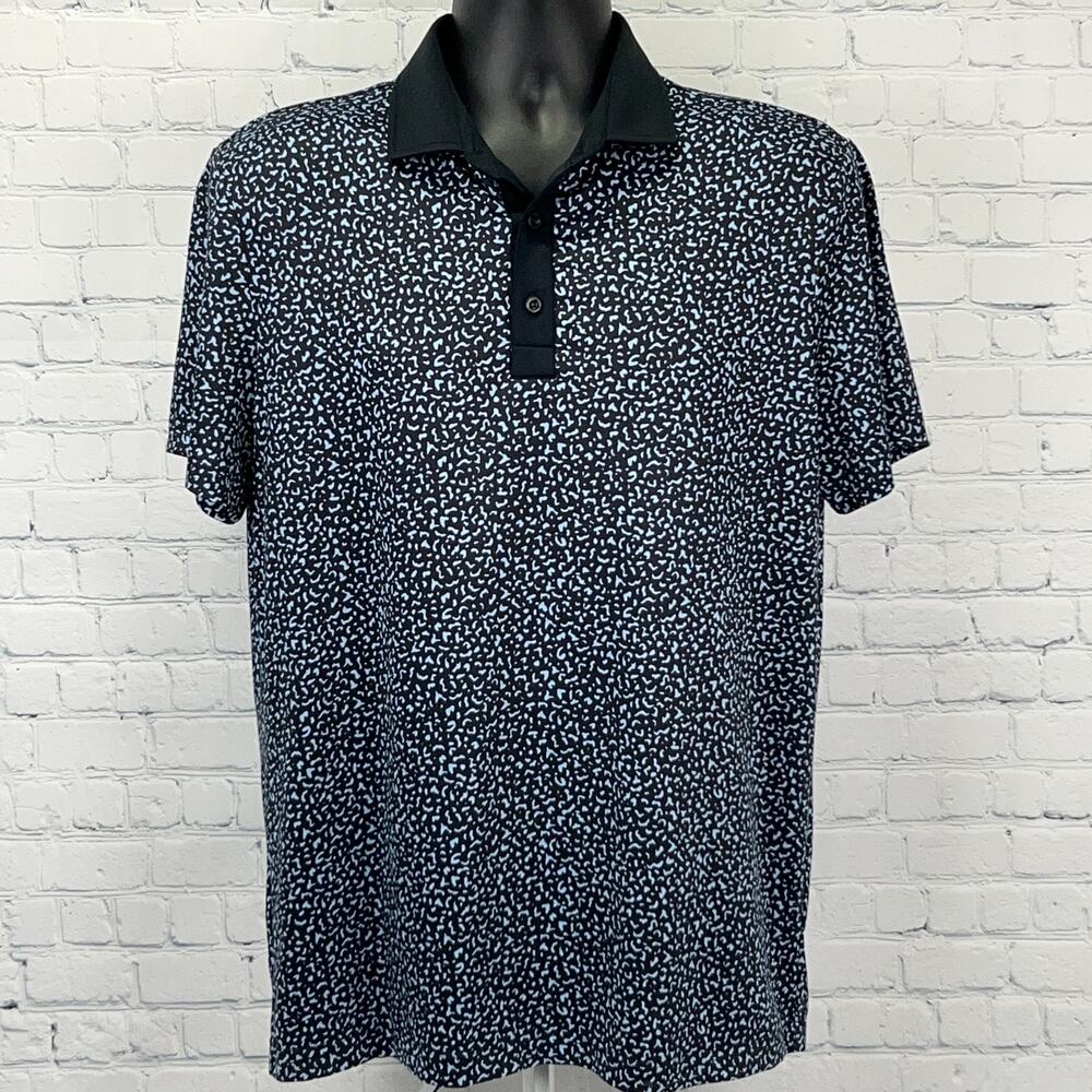 REDVANLY Golf Polo Shirt Mens M Medium Black Short Sleeve Golfer Golfing Stretch